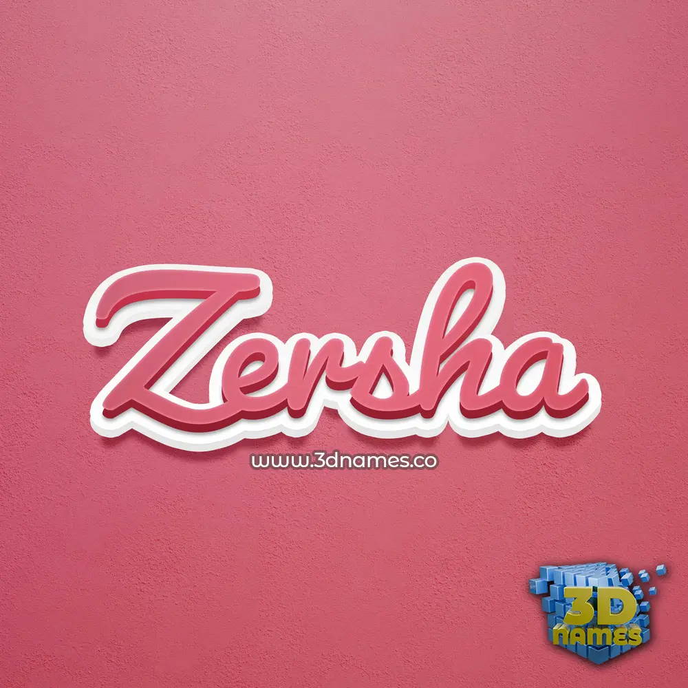 zersha in Red Scribble style - 3D name wallpaper