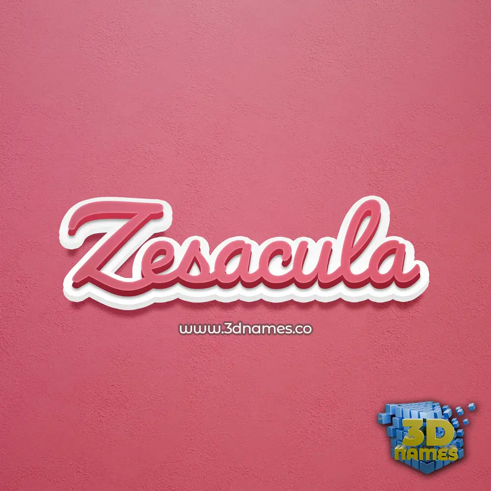 zesacula in Red Scribble style - 3D name wallpaper