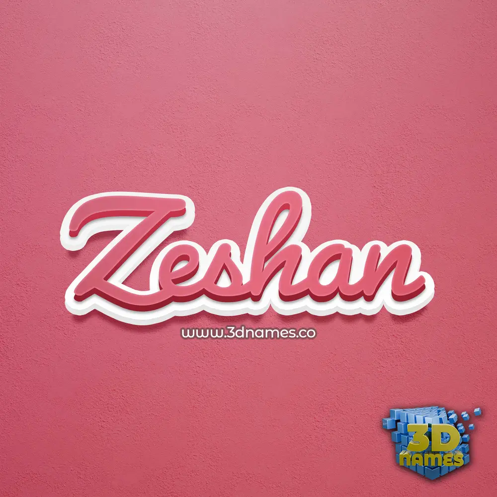 zeshan in Red Scribble style - 3D name wallpaper