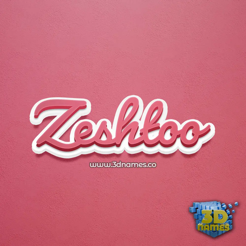 zeshtoo in Red Scribble style - 3D name wallpaper