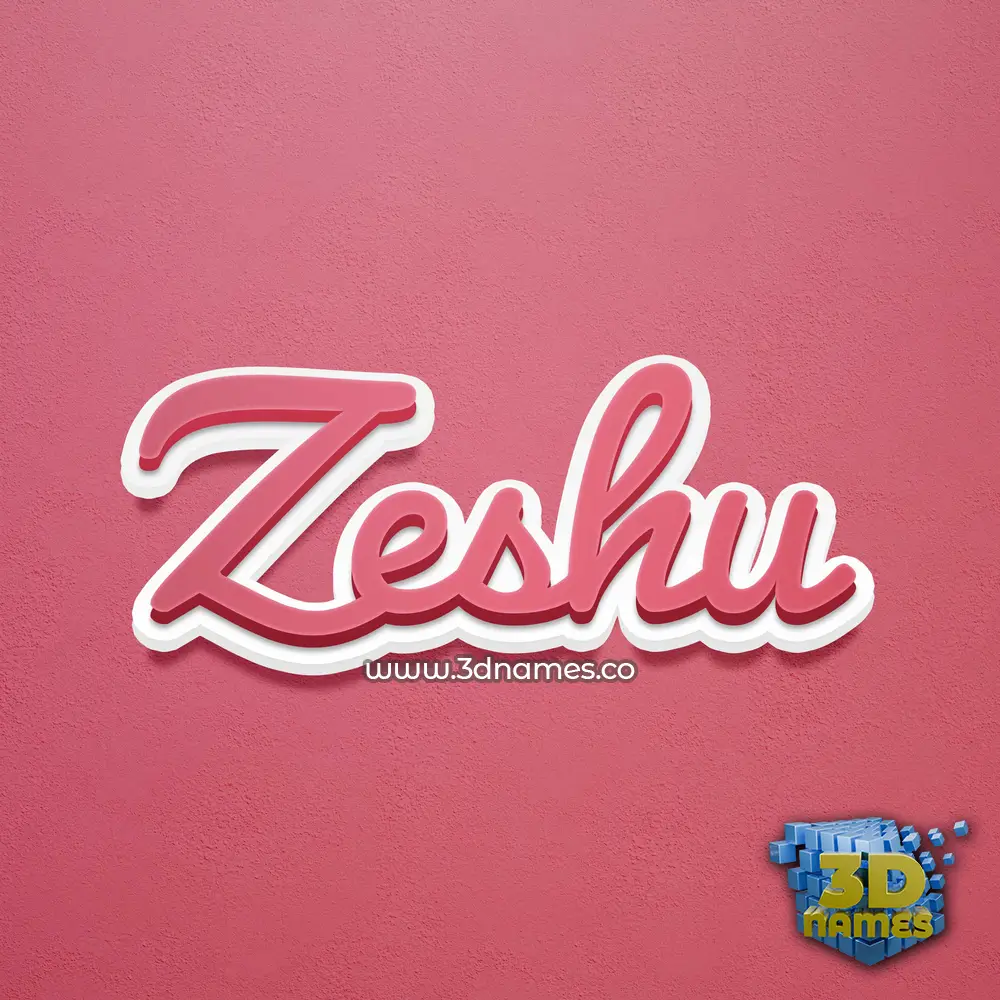 zeshu in Red Scribble style - 3D name wallpaper