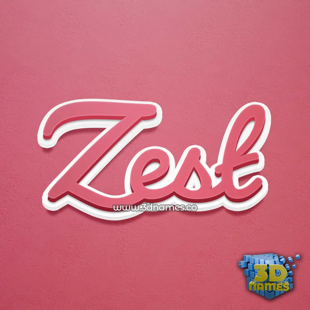zest in Red Scribble style - 3D name wallpaper