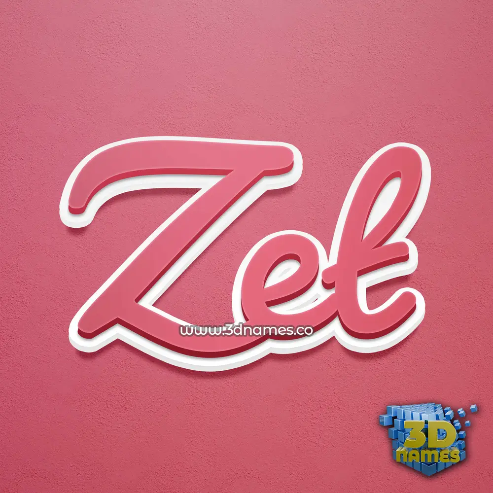 zet in Red Scribble style - 3D name wallpaper