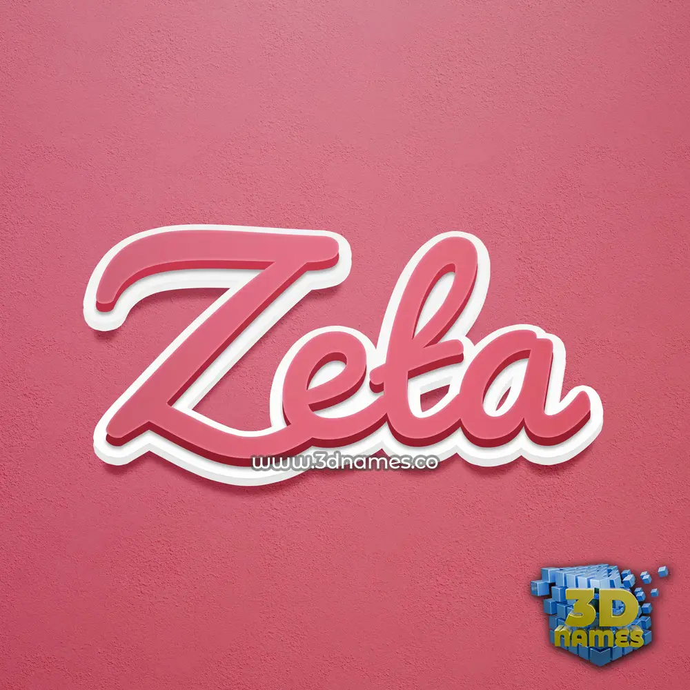 zeta in Red Scribble style - 3D name wallpaper