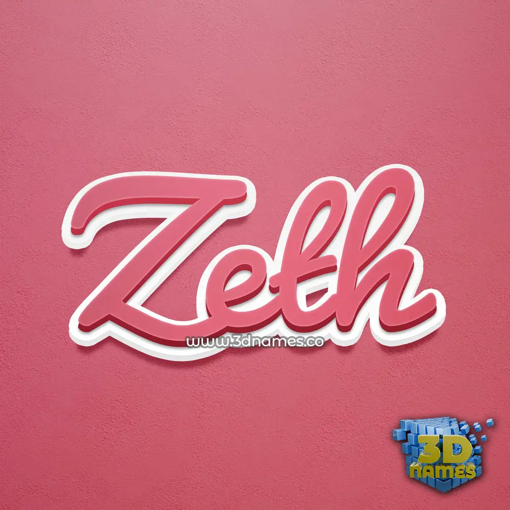 zeth in Red Scribble style - 3D name wallpaper