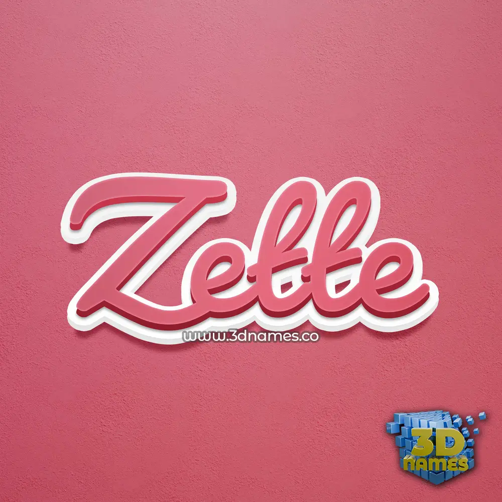 zette in Red Scribble style - 3D name wallpaper