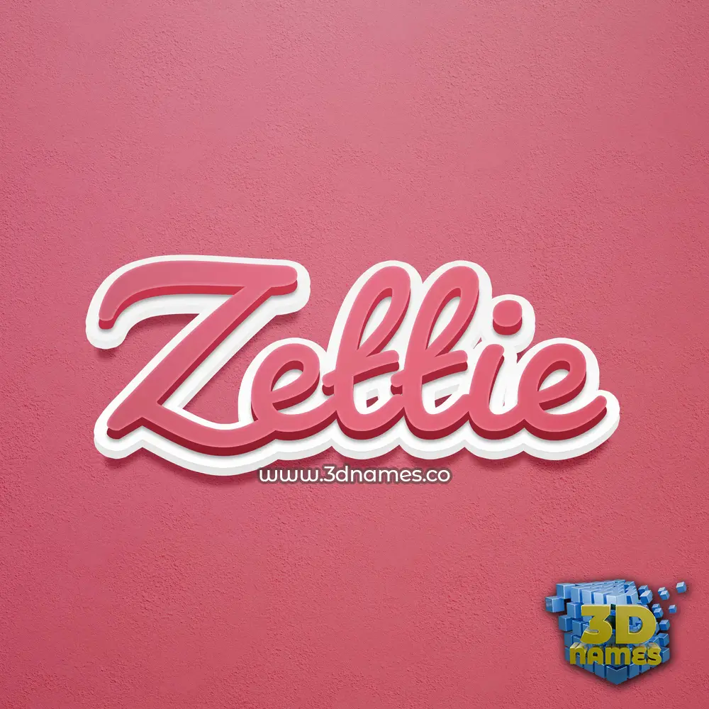 zettie in Red Scribble style - 3D name wallpaper