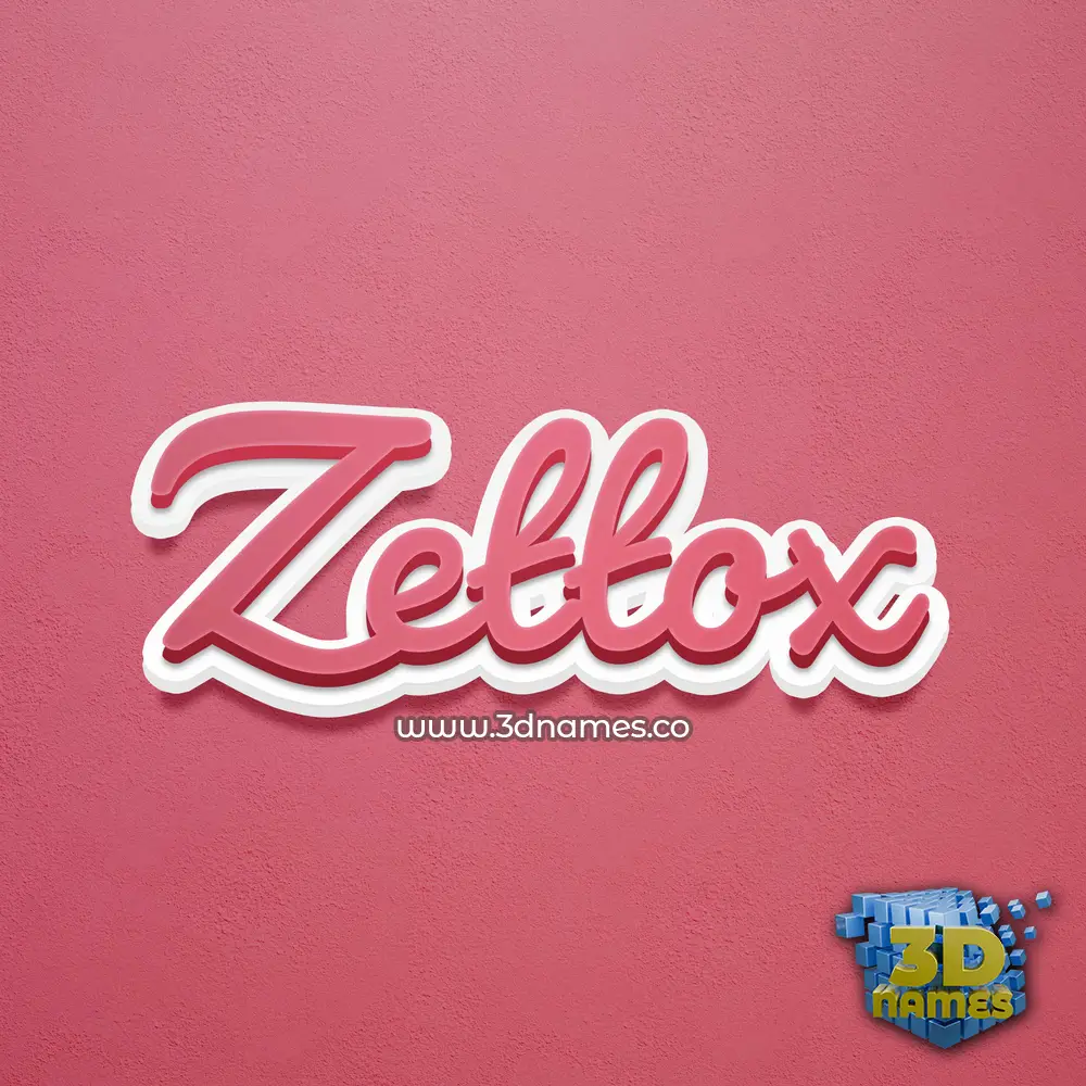 zettox in Red Scribble style - 3D name wallpaper