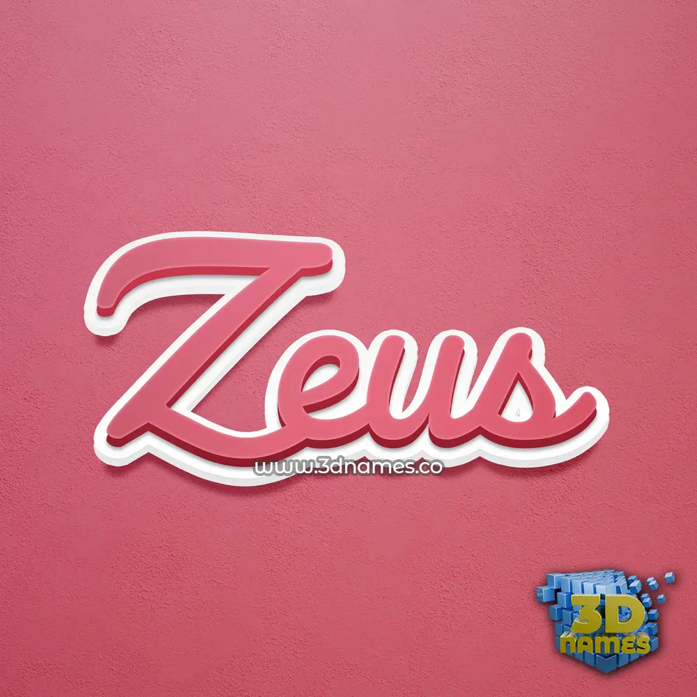 zeus in Red Scribble style - 3D name wallpaper