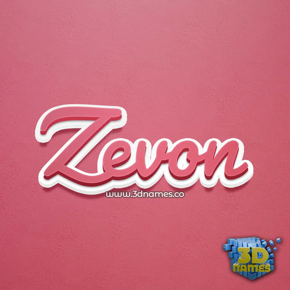 zevon in Red Scribble style - 3D name wallpaper