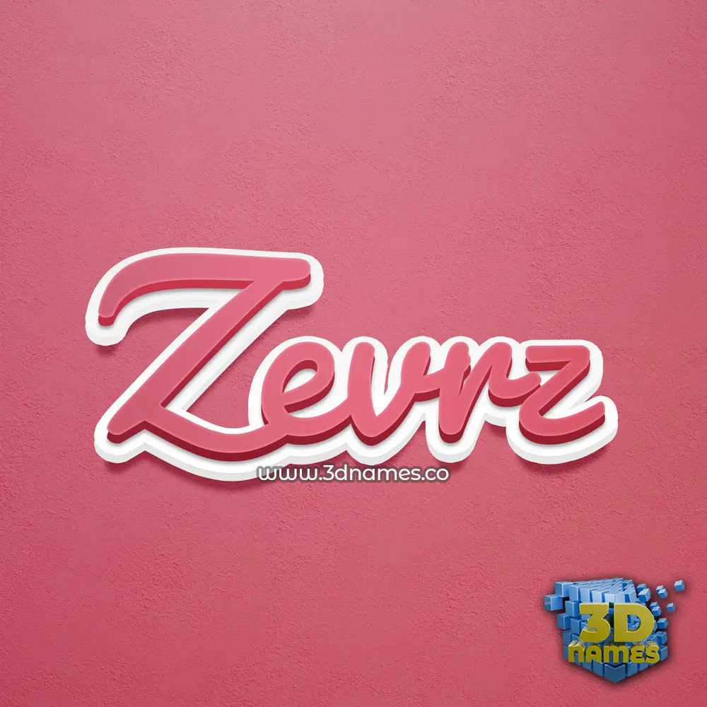 zevrz in Red Scribble style - 3D name wallpaper