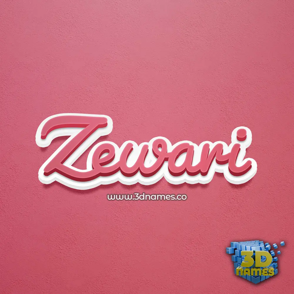 zewari in Red Scribble style - 3D name wallpaper