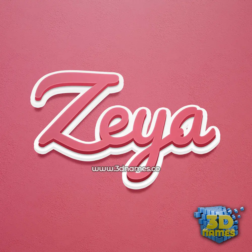 zeya in Red Scribble style - 3D name wallpaper