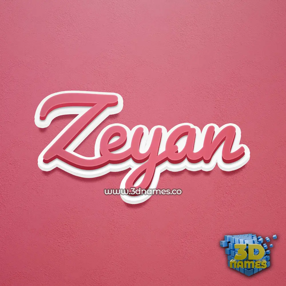 zeyan in Red Scribble style - 3D name wallpaper