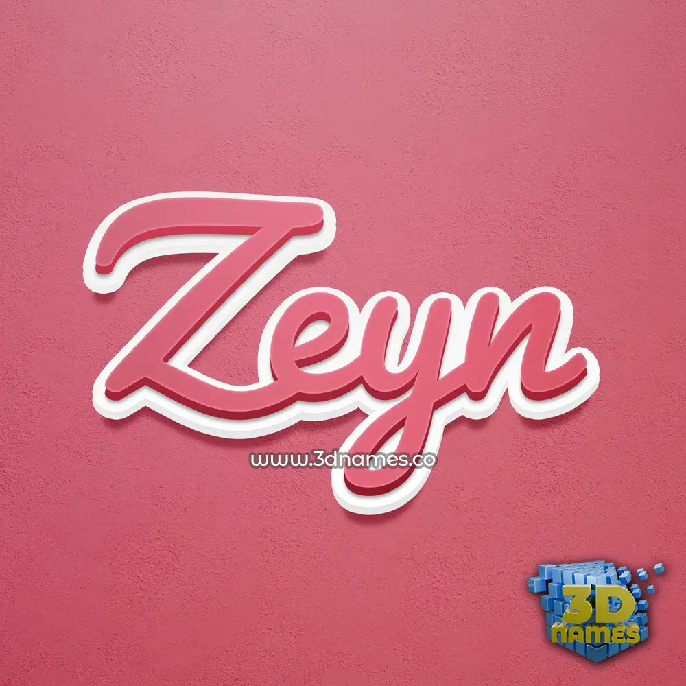 zeyn in Red Scribble style - 3D name wallpaper