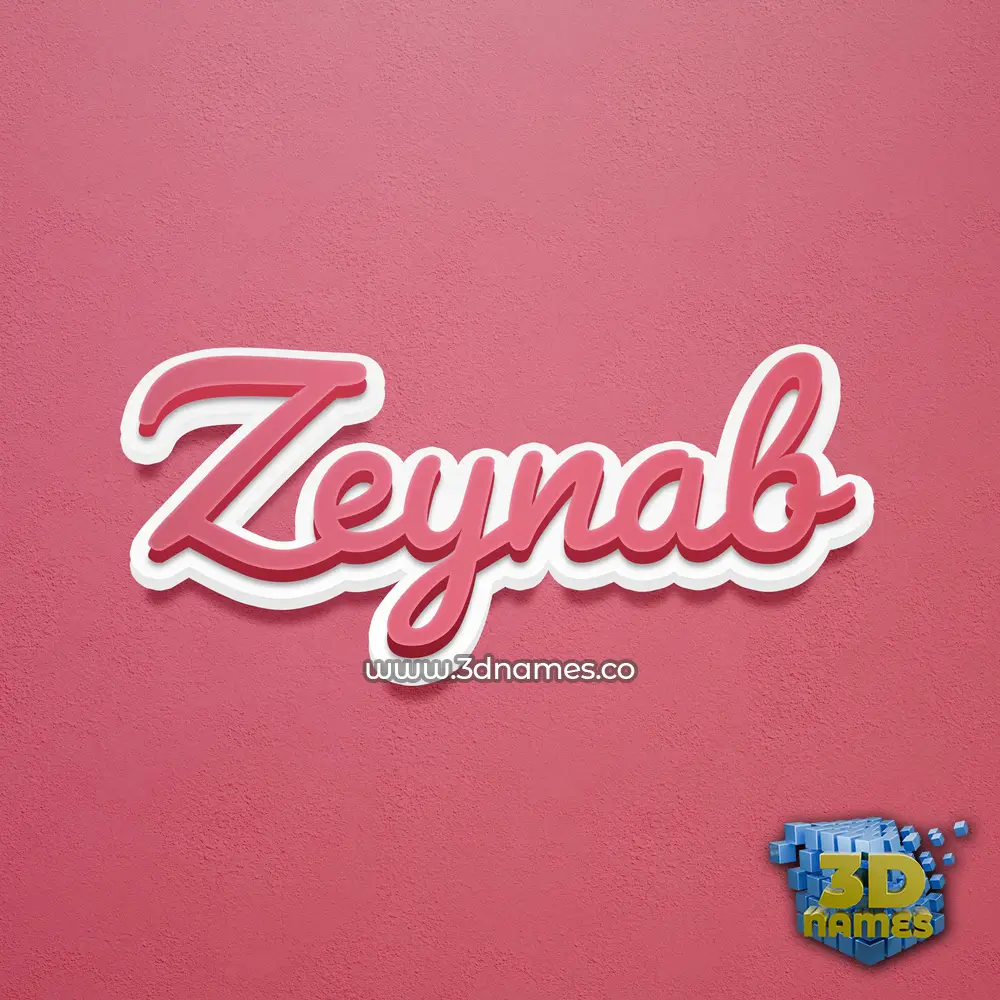 zeynab in Red Scribble style - 3D name wallpaper