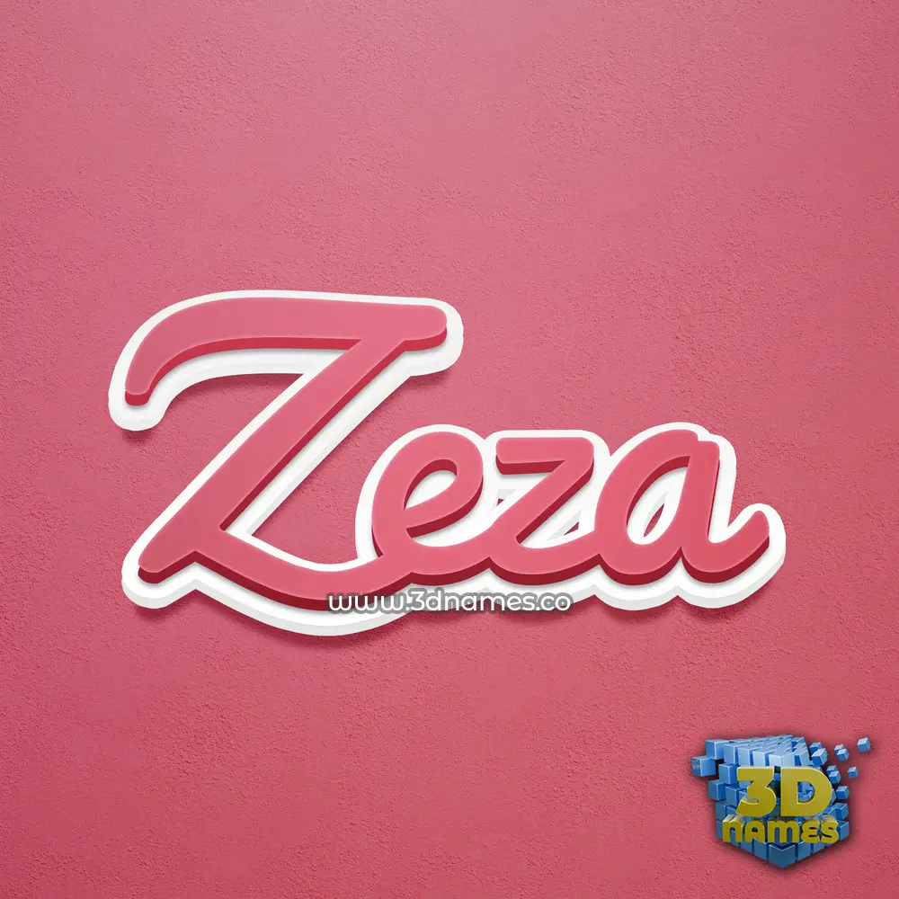 zeza in Red Scribble style - 3D name wallpaper