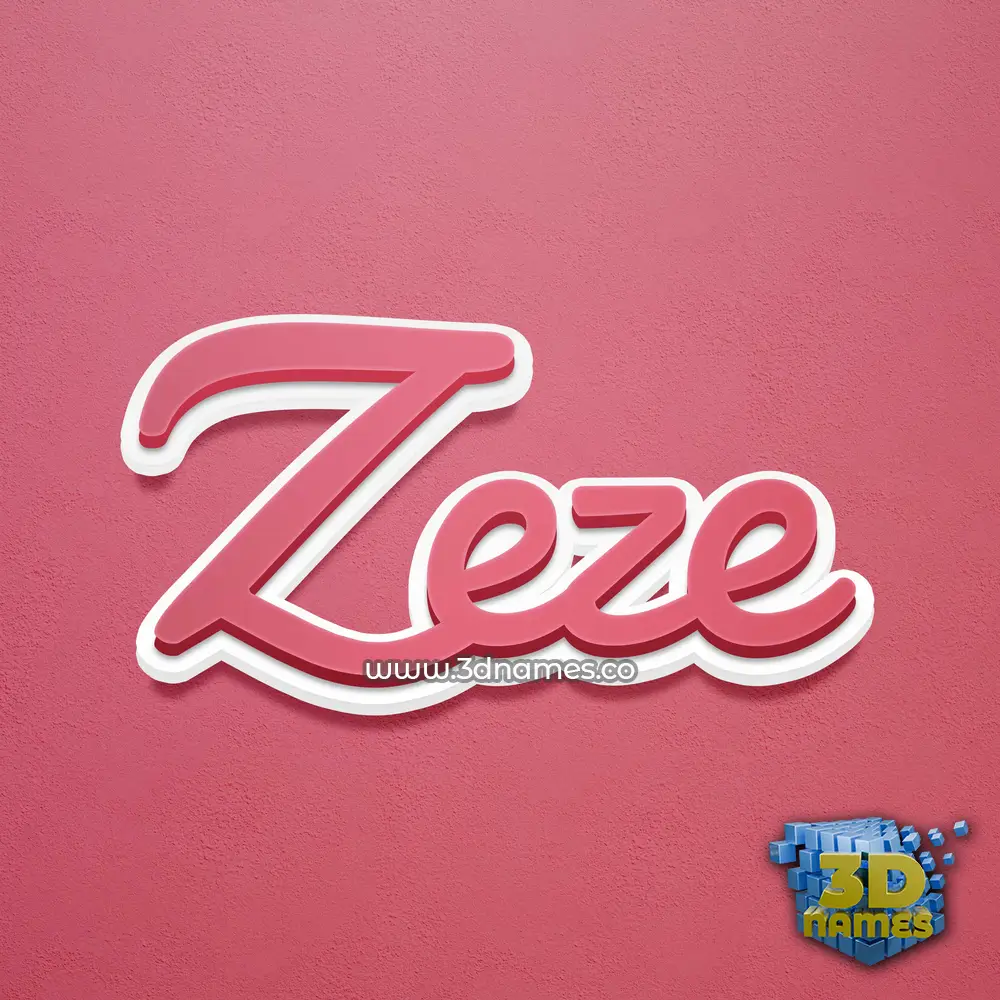 zeze in Red Scribble style - 3D name wallpaper
