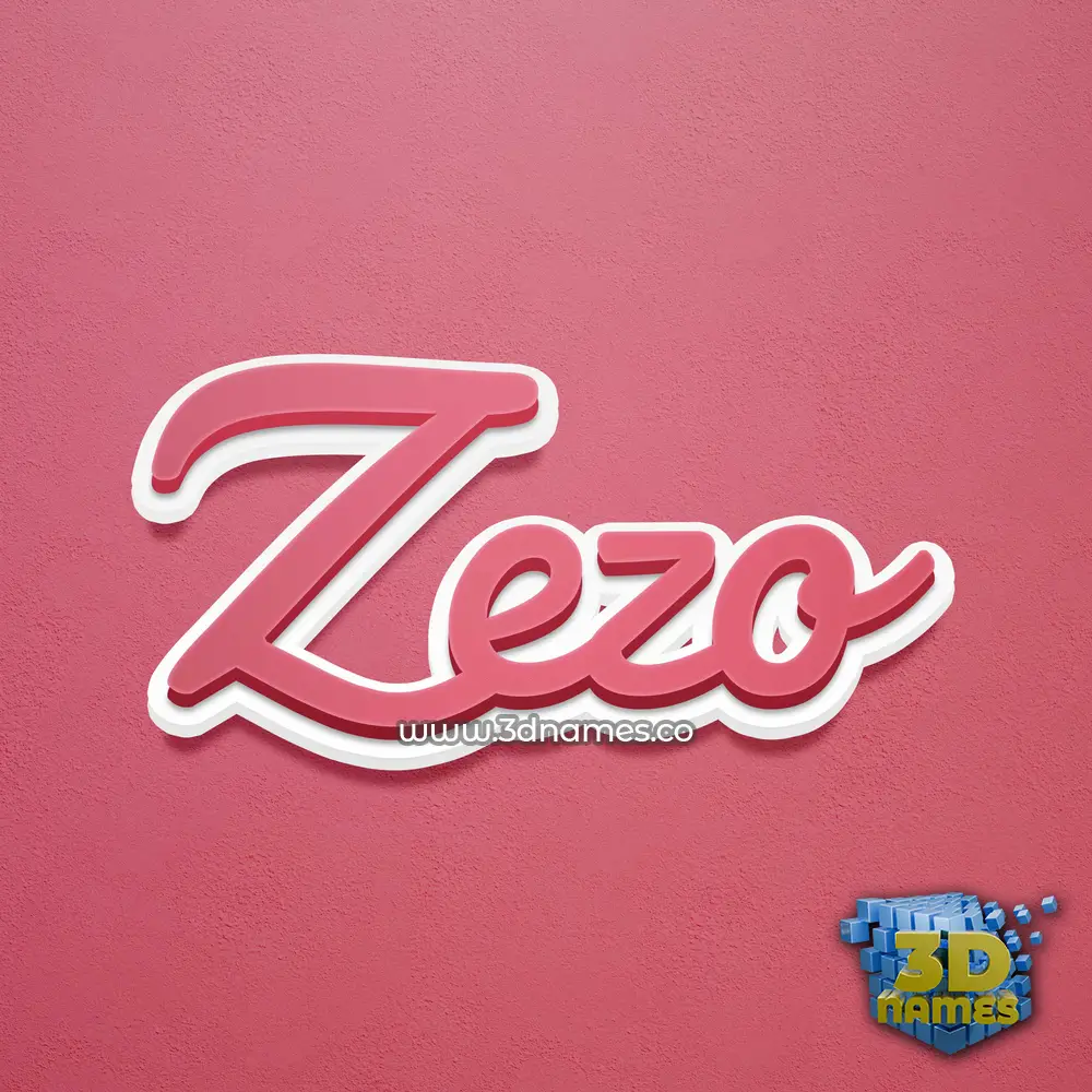 zezo in Red Scribble style - 3D name wallpaper