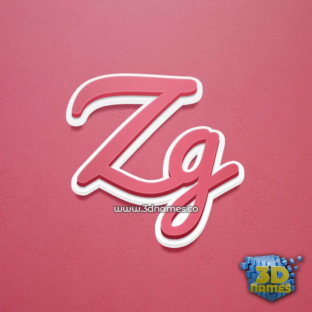 zg in Red Scribble style - 3D name wallpaper