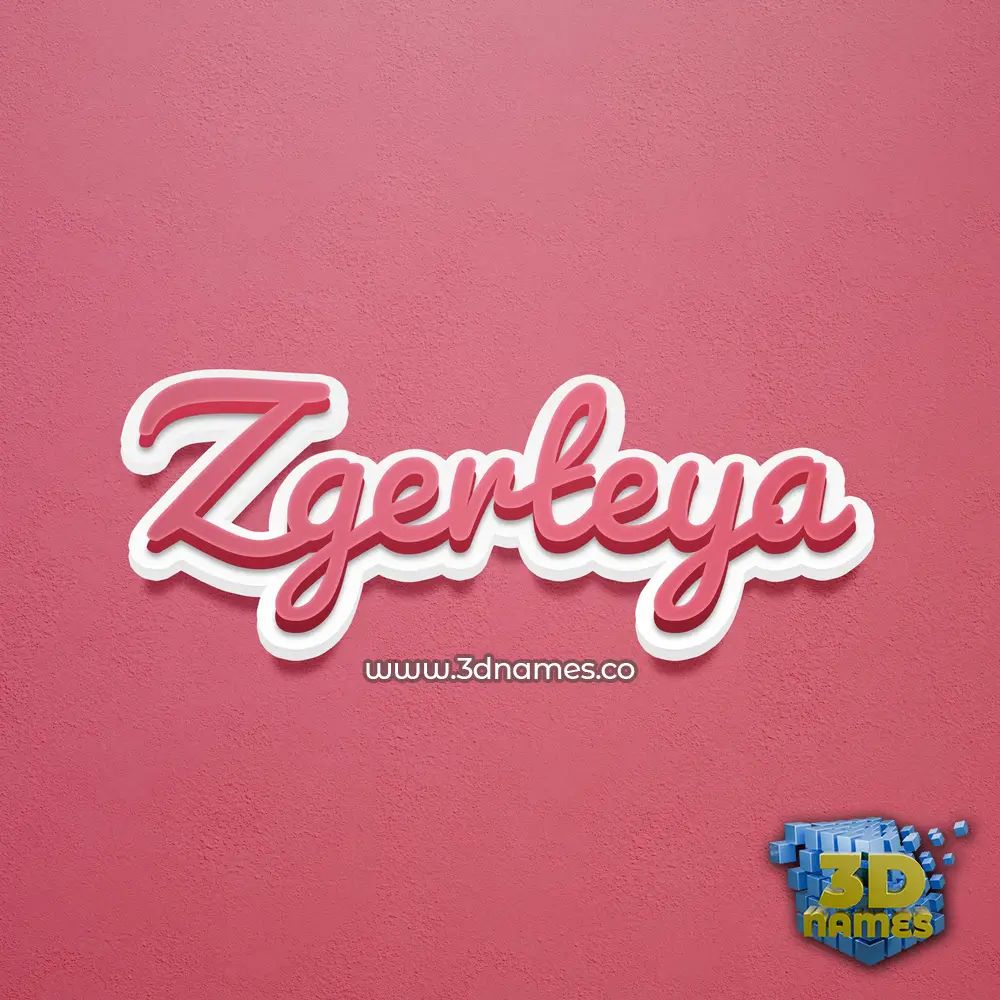zgerteya in Red Scribble style - 3D name wallpaper