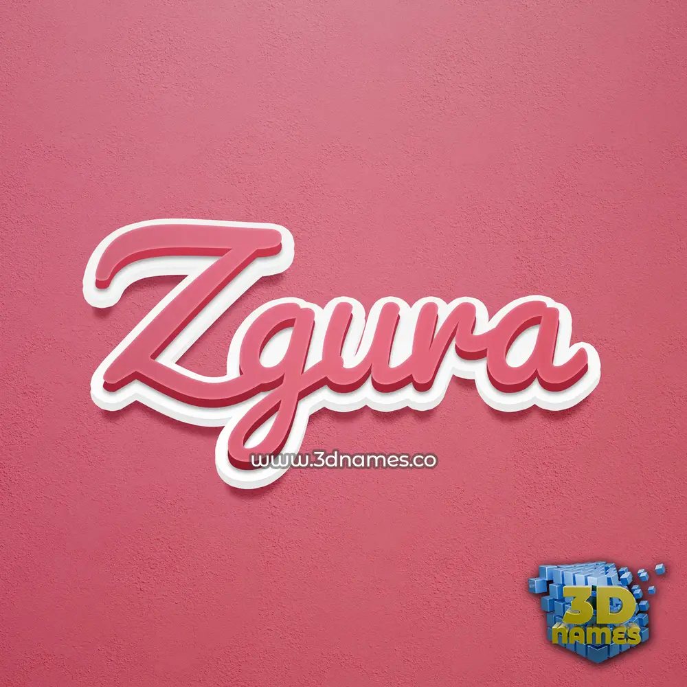 zgura in Red Scribble style - 3D name wallpaper