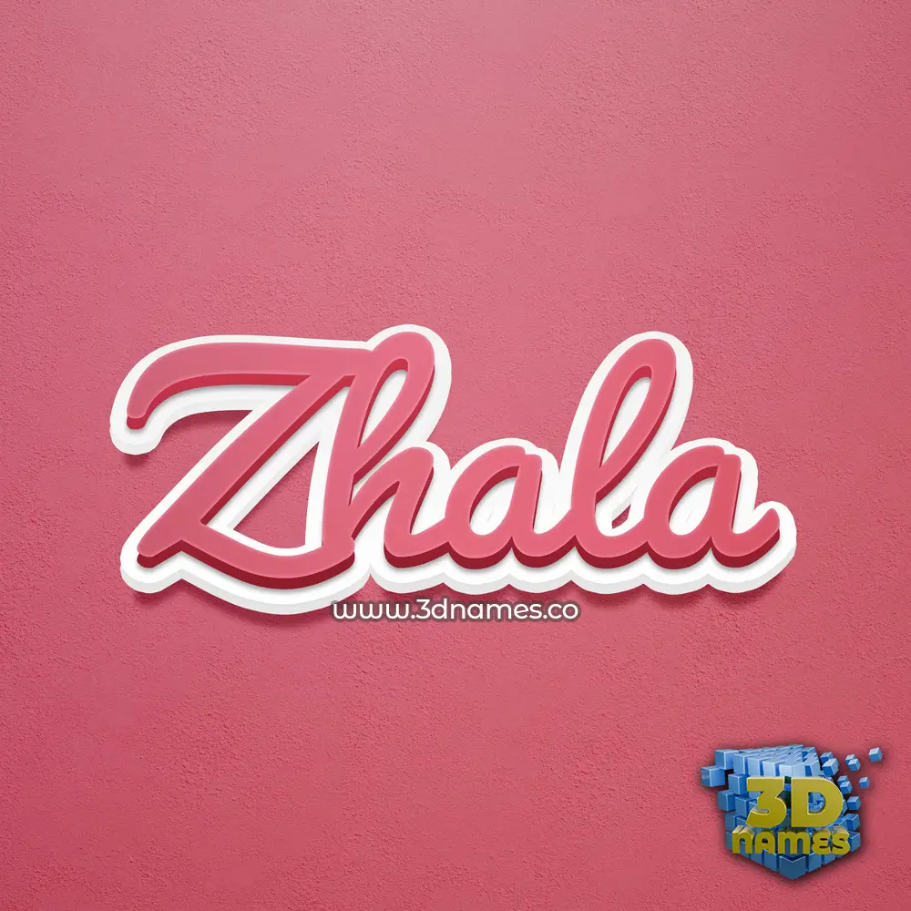 zhala in Red Scribble style - 3D name wallpaper