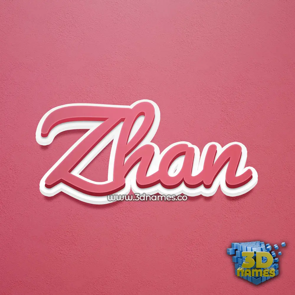 zhan in Red Scribble style - 3D name wallpaper