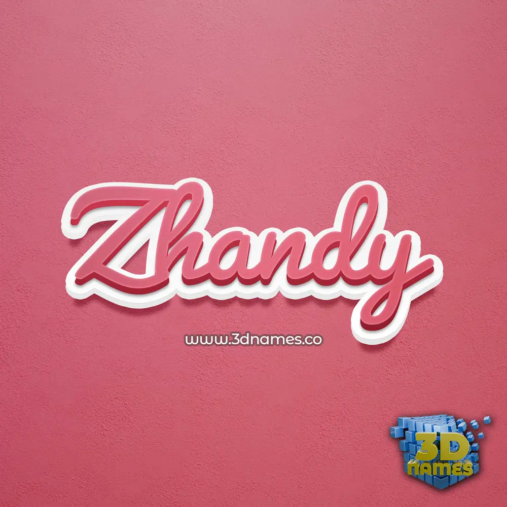 zhandy in Red Scribble style - 3D name wallpaper