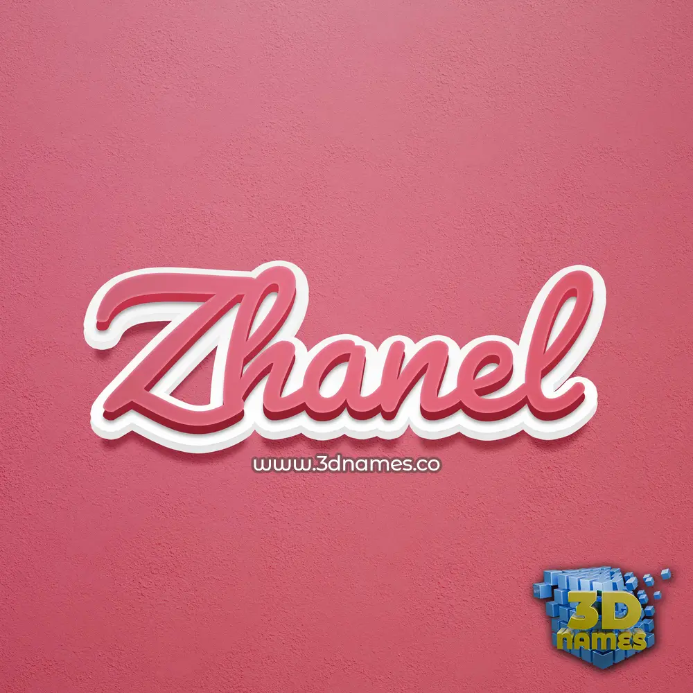 zhanel in Red Scribble style - 3D name wallpaper