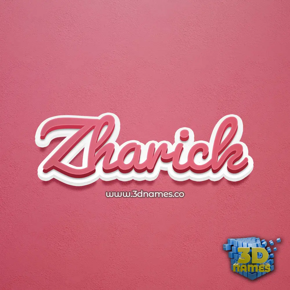 zharick in Red Scribble style - 3D name wallpaper