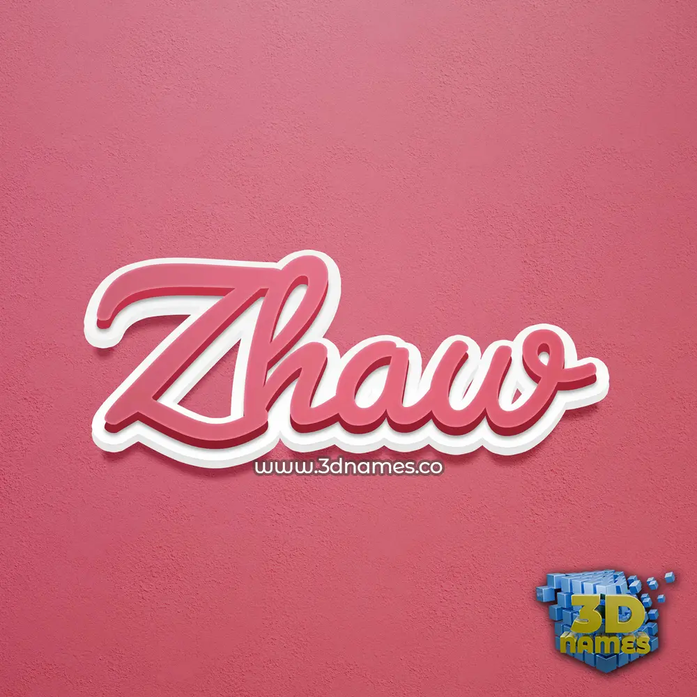 zhaw in Red Scribble style - 3D name wallpaper