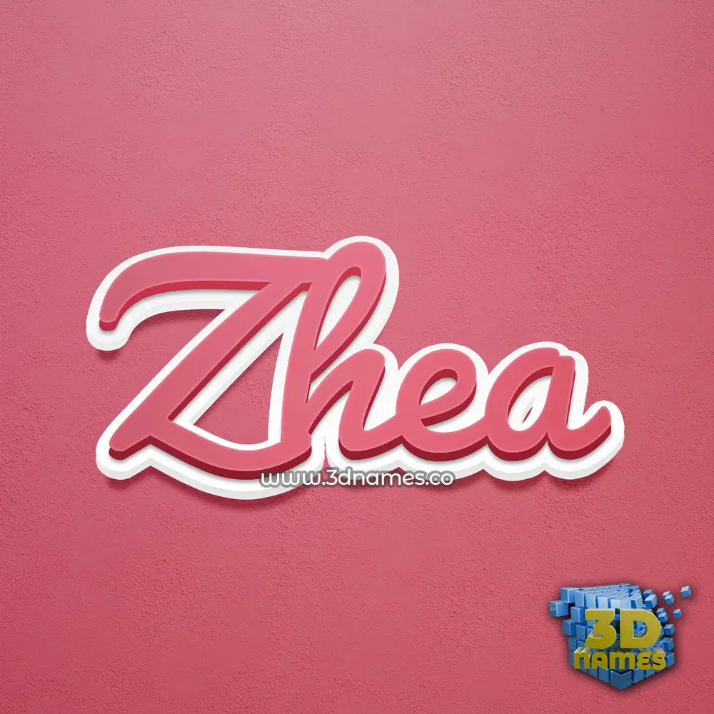 zhea in Red Scribble style - 3D name wallpaper
