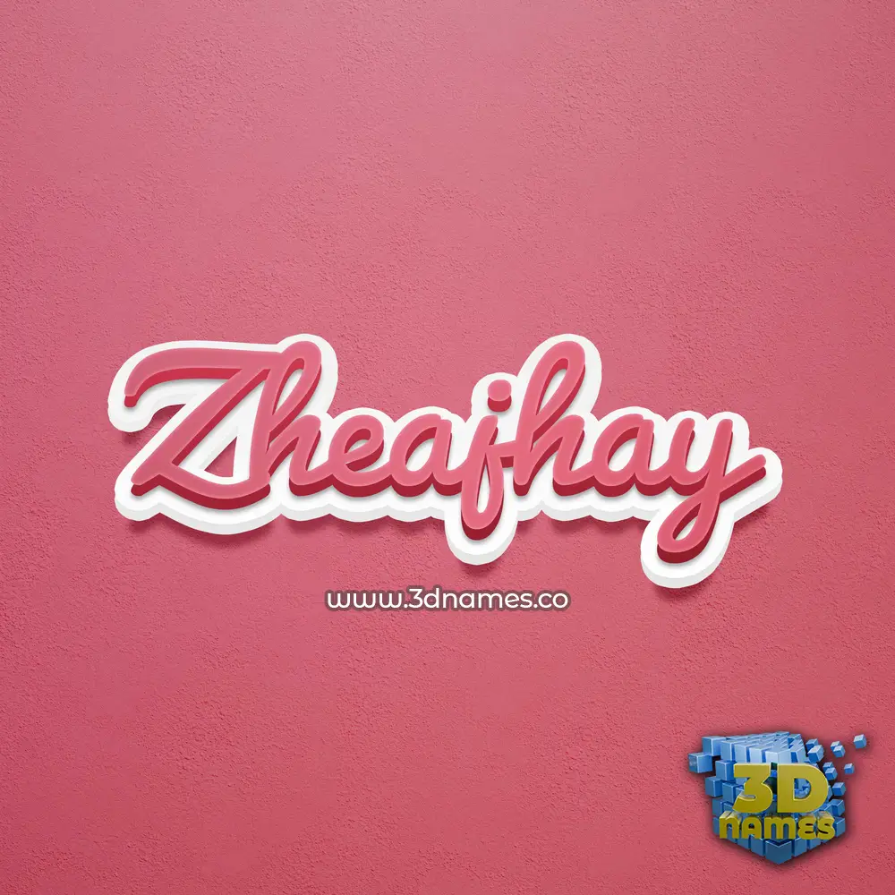 zheajhay in Red Scribble style - 3D name wallpaper