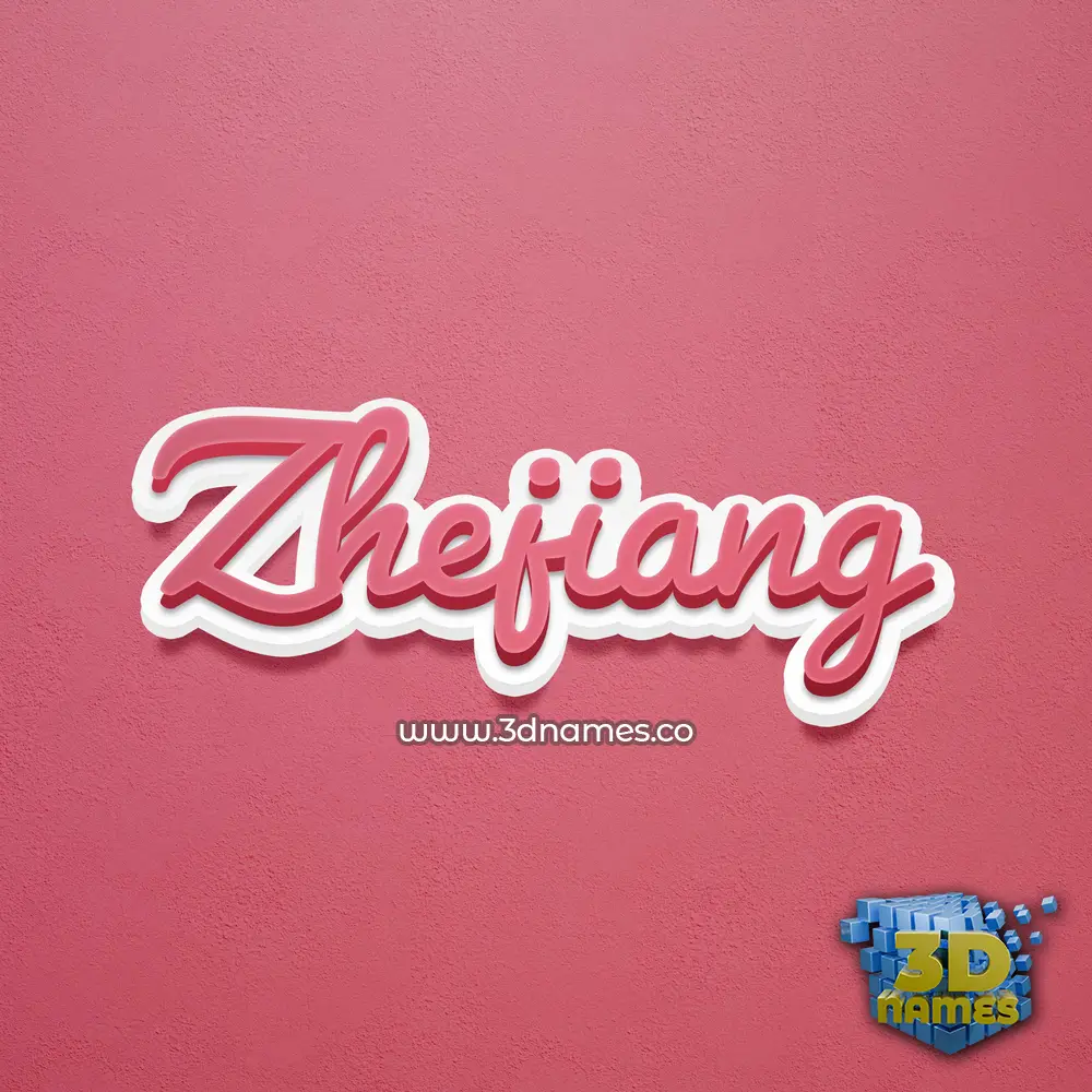 zhejiang in Red Scribble style - 3D name wallpaper