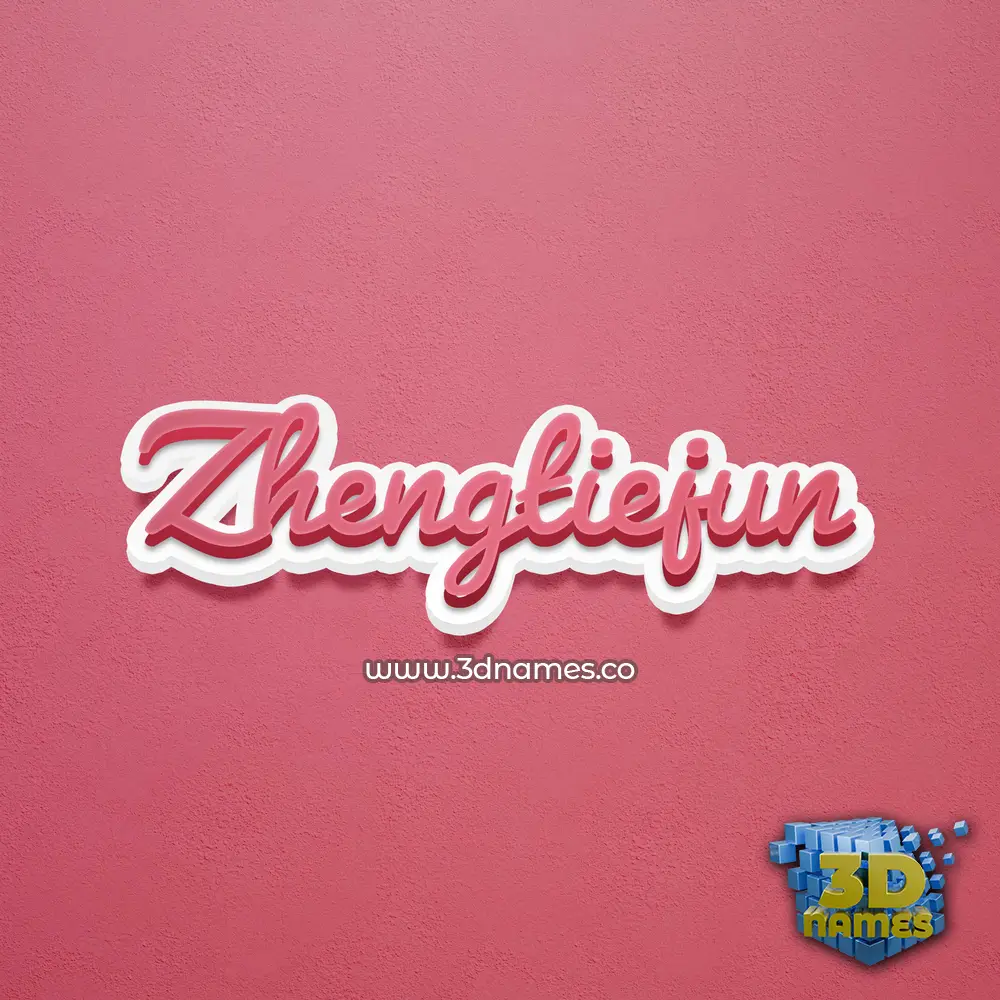 zhengtiejun in Red Scribble style - 3D name wallpaper