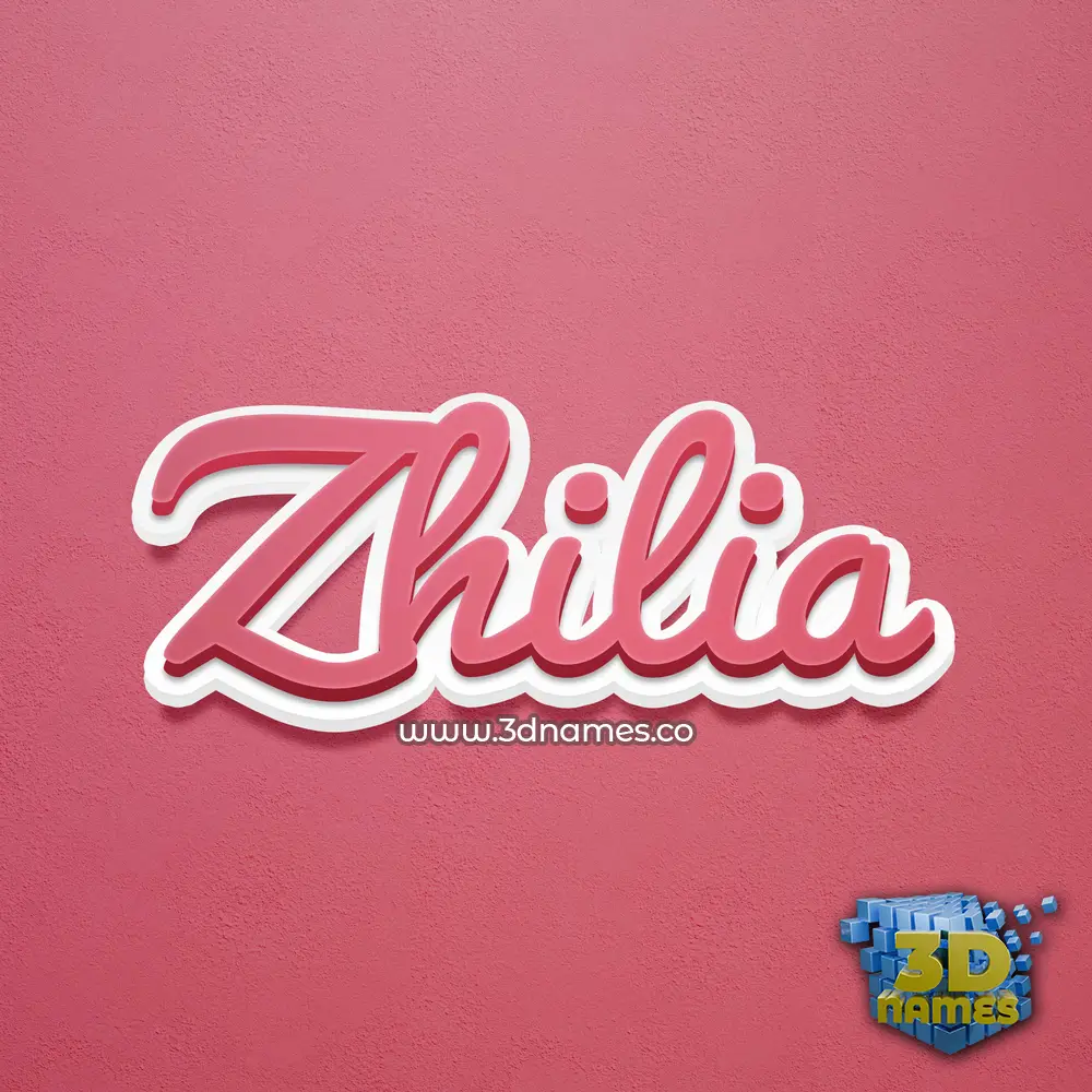 zhilia in Red Scribble style - 3D name wallpaper