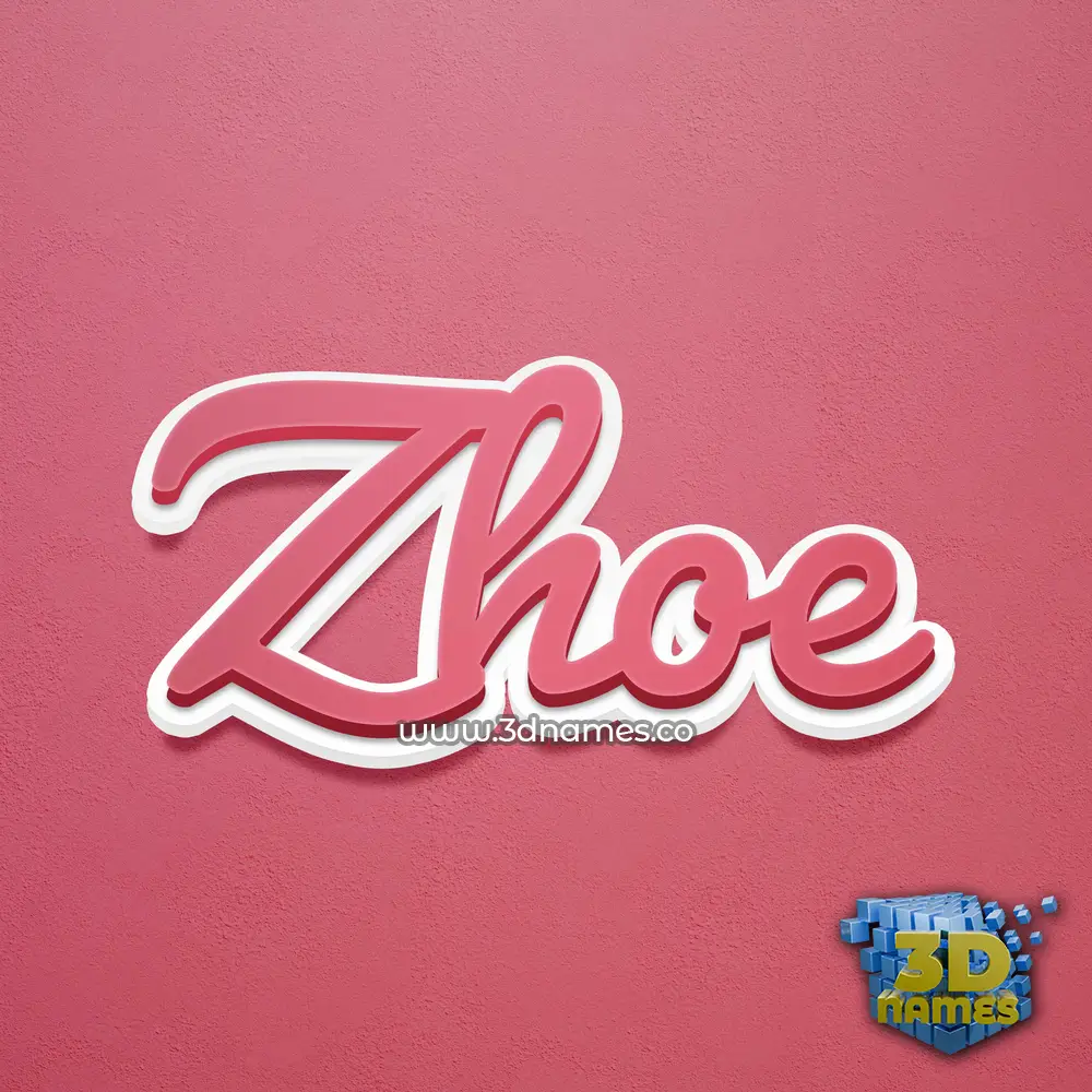 zhoe in Red Scribble style - 3D name wallpaper