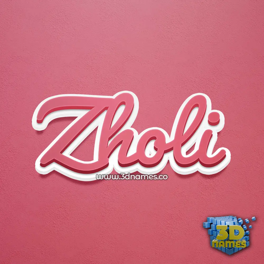 zholi in Red Scribble style - 3D name wallpaper