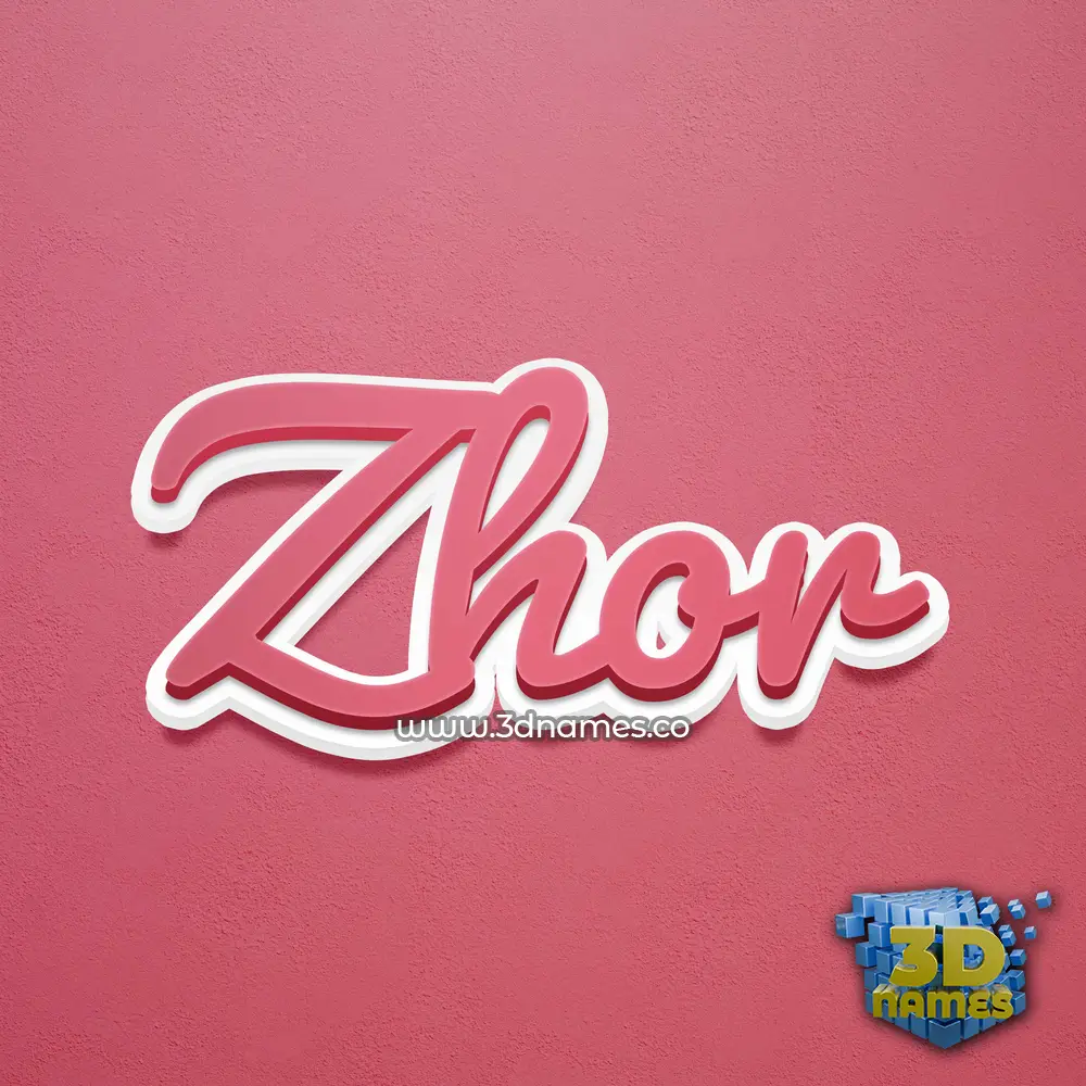 zhor in Red Scribble style - 3D name wallpaper