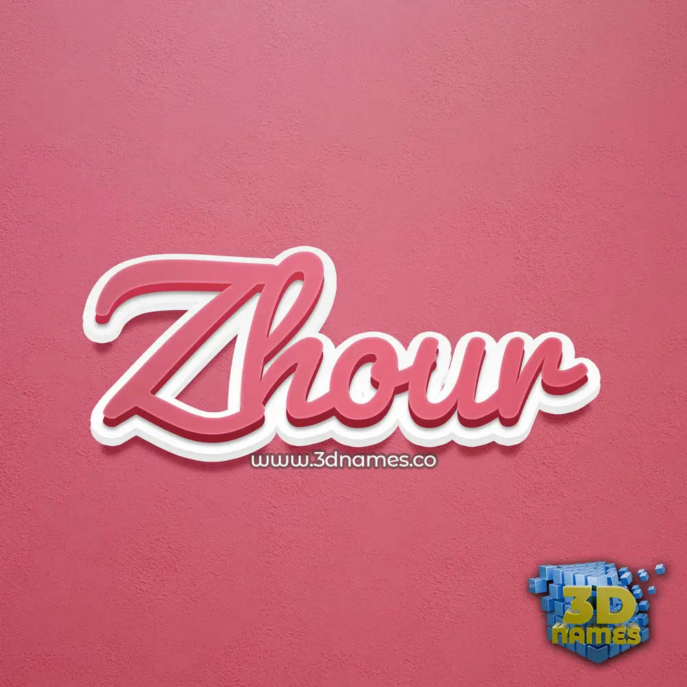 zhour in Red Scribble style - 3D name wallpaper