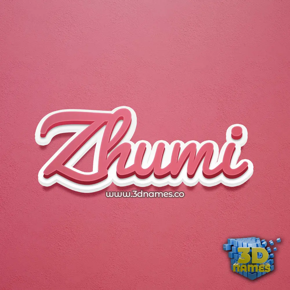 zhumi in Red Scribble style - 3D name wallpaper