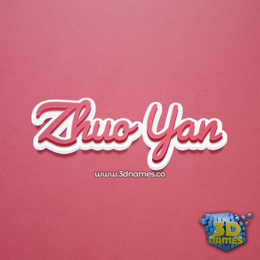 zhuo yan in Red Scribble style - 3D name wallpaper