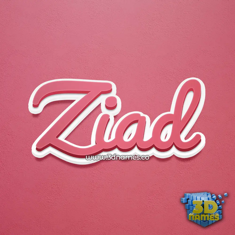 ziad in Red Scribble style - 3D name wallpaper