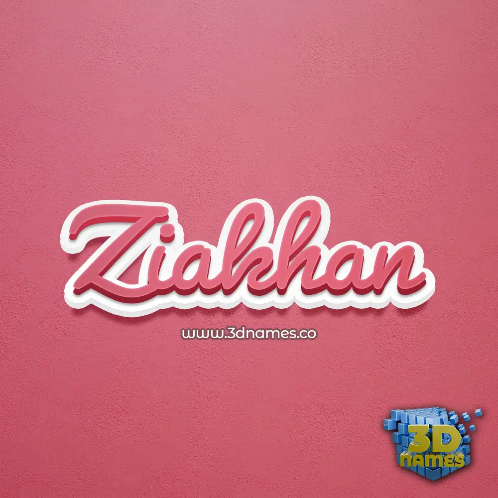 ziakhan in Red Scribble style - 3D name wallpaper