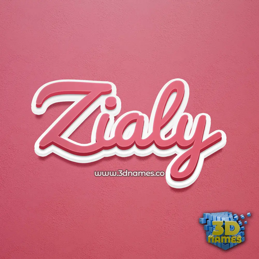 zialy in Red Scribble style - 3D name wallpaper