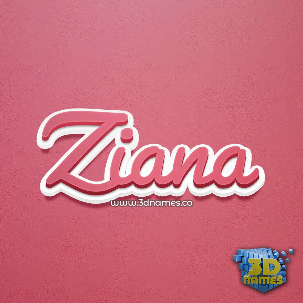ziana in Red Scribble style - 3D name wallpaper