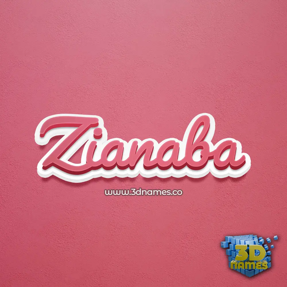 zianaba in Red Scribble style - 3D name wallpaper