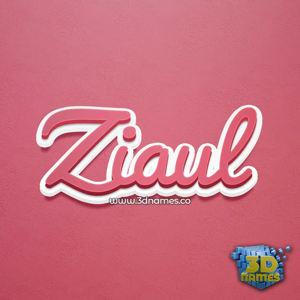 ziaul in Red Scribble style - 3D name wallpaper
