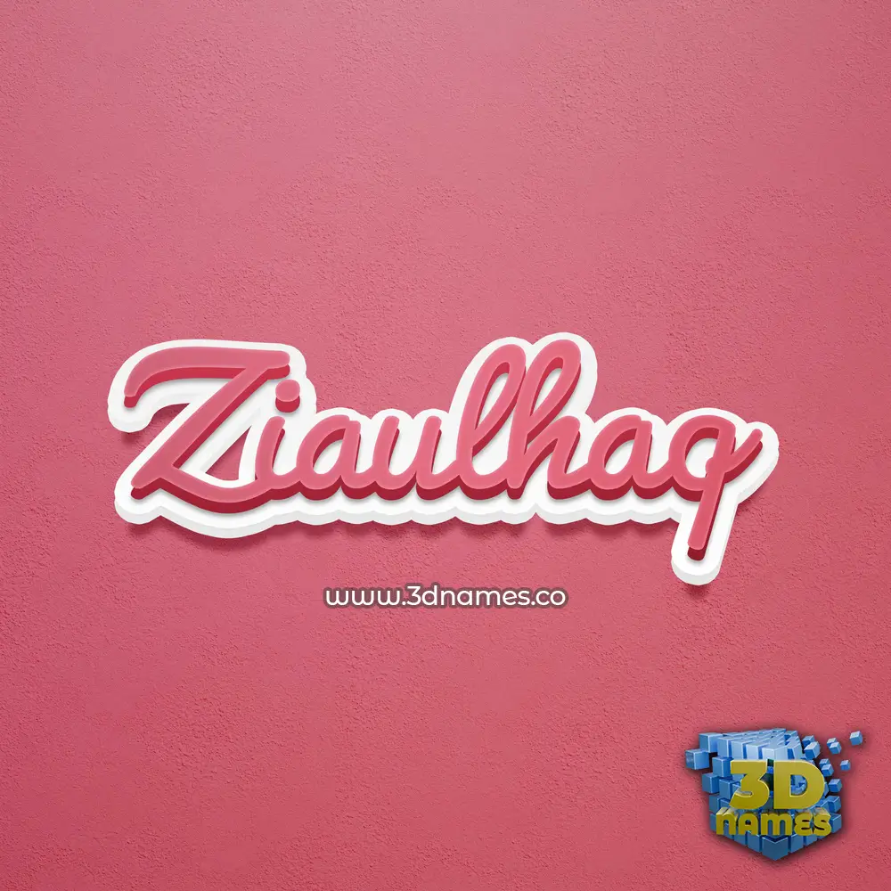 ziaulhaq in Red Scribble style - 3D name wallpaper